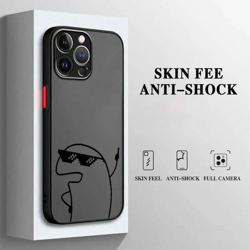 Playful Cartoon Matchman Shockproof Matte Transparent Phone Case