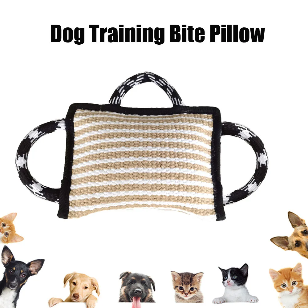 

Dog Chew Pillow Dog Training Coarse Hemp Tear And Bite Resistant Pounce Pillow Dog Toy Interactive Toys Outdoor Pets Supplies