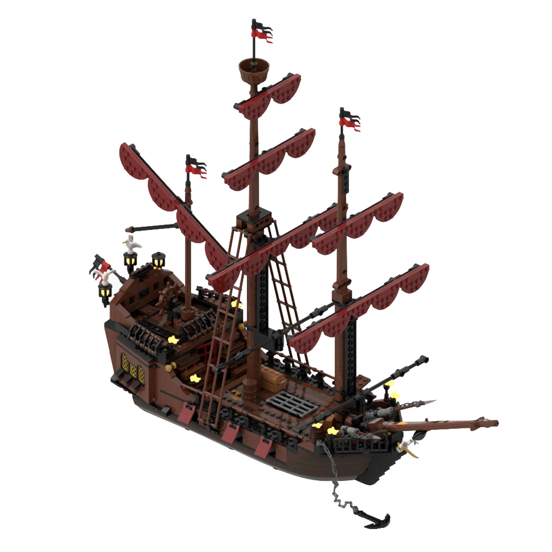 

Authorized MOC-116561 Loup De Mer Pirate Ship Pirate Bay Series Building Blocks MOC Set (1089PCS)