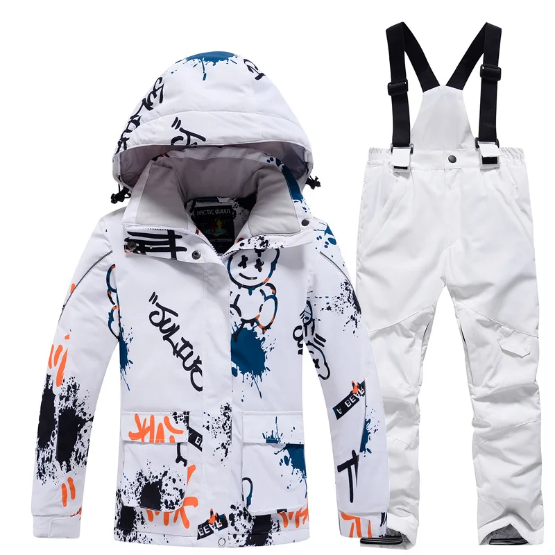 

Girls and Boys Ski Suit Waterproof Winter kids Skiing Snowboarding Clothing Outdoor Sports Warm Windproof Children's Ski Jacket