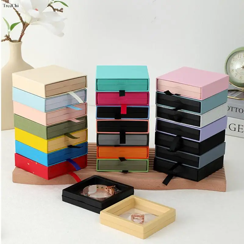Dustproof Pe Film Jewelry Storage Box Necklace Bracelet Holder Ring Pendant Earring Antioxidant Case Jewelry Display Boxes 10pcs