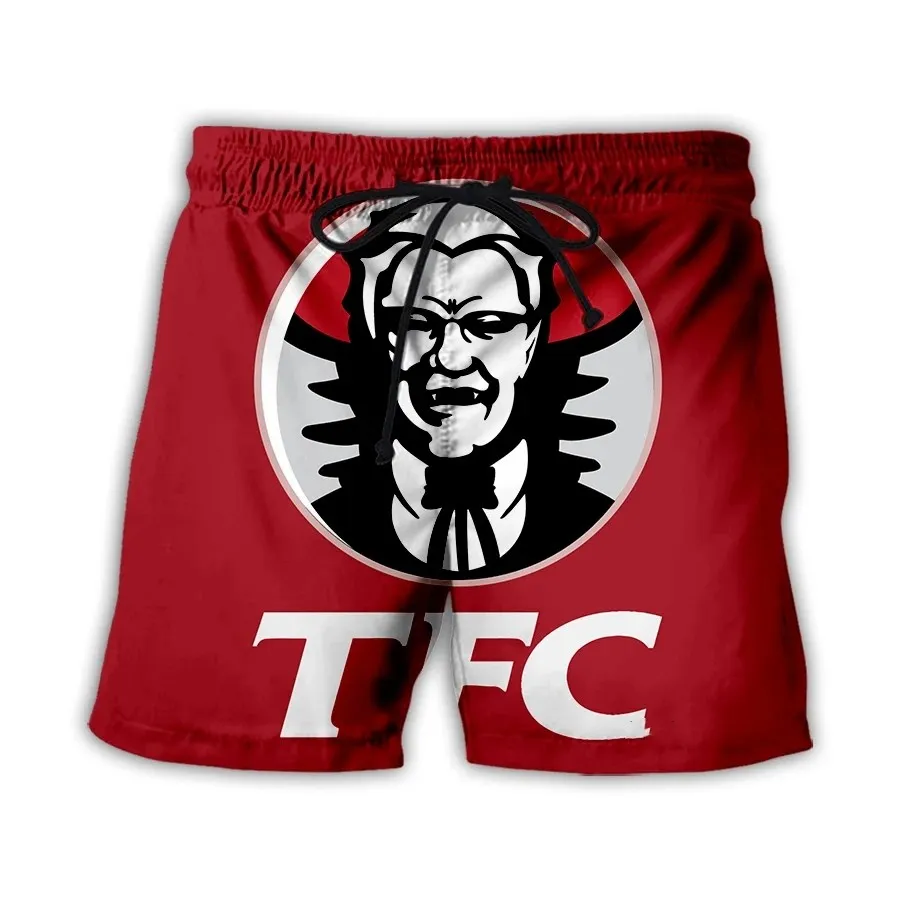 New Summer 3D Print KFC Beach Causal Clothing Fashion Men Women Shorts Plus Size S-7XL Streetwear Kids Pants Cargo  Tiki