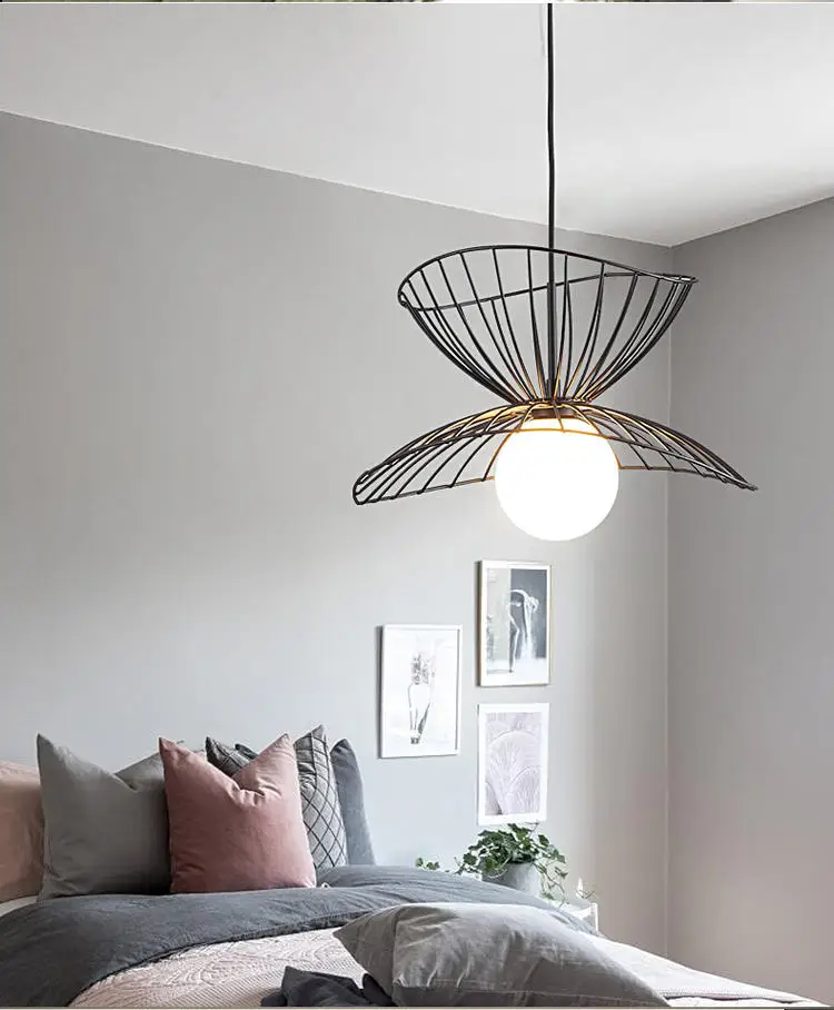 Globen Ray Deckenpendelleuchte Wohnzimmer Wandleuchte aus Schmiedeeisen Schwarzgold Pendelleuchte Schlafzimmer Inselküchenleuchte – Detail 6