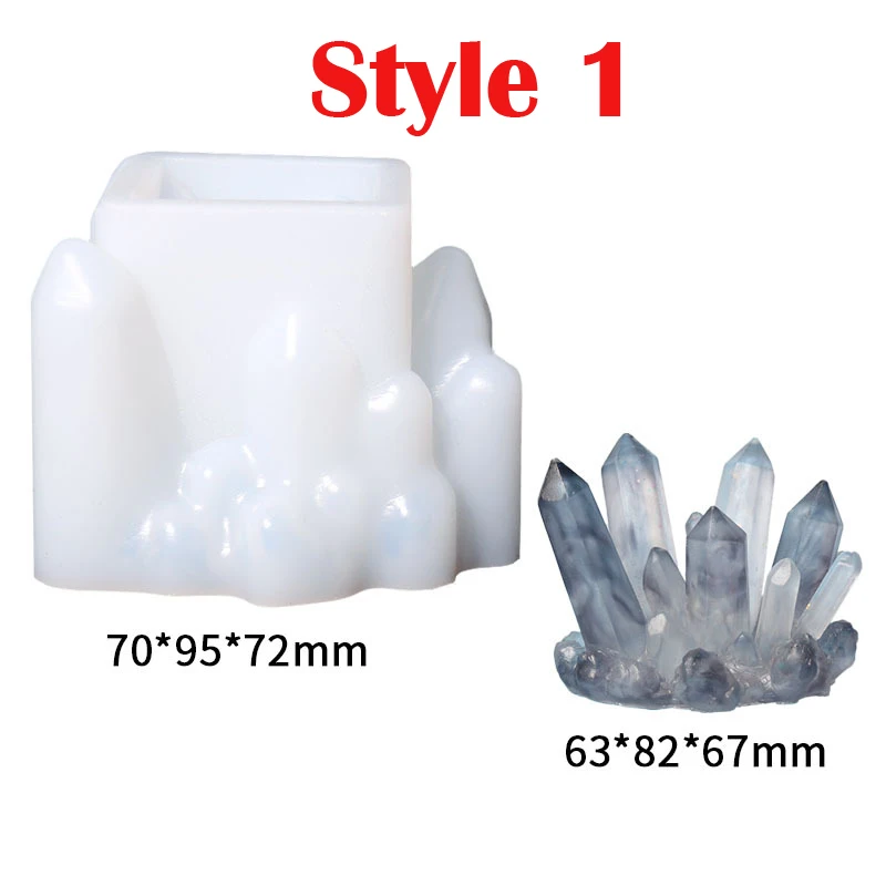 FineInno 11 PCS Crystal Cluster Molds Set Quartz Rock Silicone Resin Mould  Crystal Column Icicle Iceberg Epoxy Resin Molds with Different Shapes for