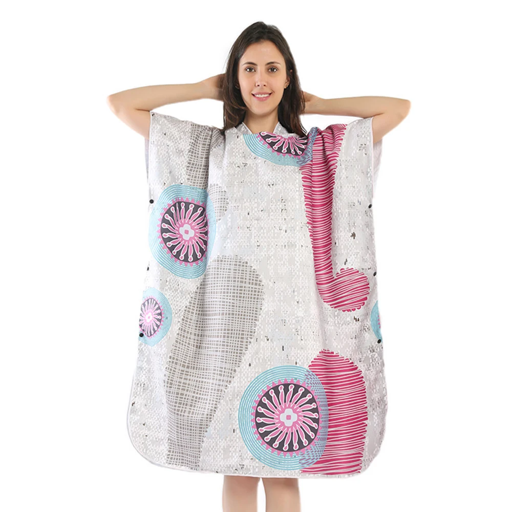 

Microfiber Changing Women Man Swimming Diving Bathrobe Cloak Printing Bath Towel Hooded Beach Poncho Towels