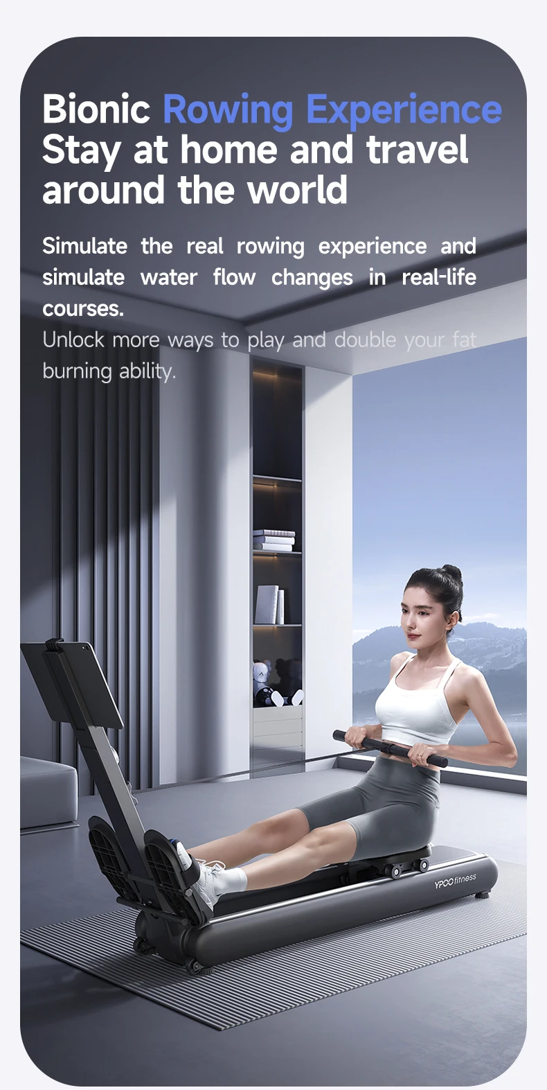 Description Picture 6 of itemnew  Fitness Gym Fitness Air Rower High Quality home  smart portable rower  magnetic foldable Rowing Machine  with app