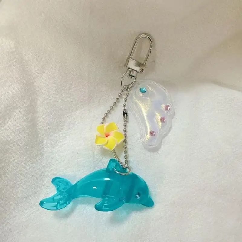 Niedlicher Y2K-Delfin-Schlüsselanhänger im koreanischen Stil, Vintage-Cartoon-Delfin-Anhänger, Handyband für Tasche, Geldbörse, Rucksack-Dekoration