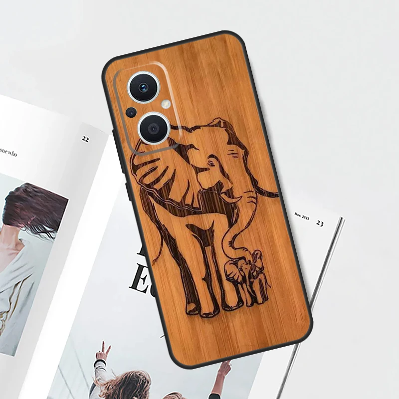 Bamboo Skull Pattern Wood Print Phone Case Cover