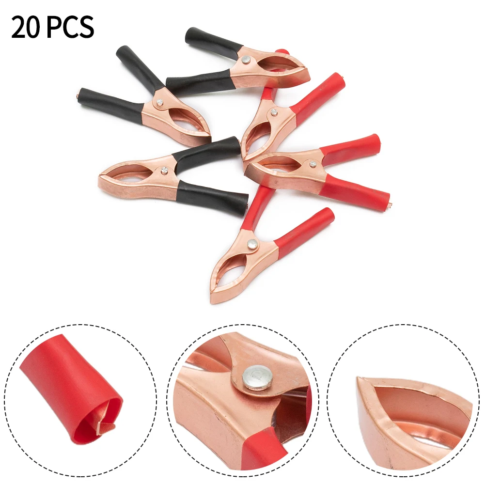 Alligator Clips 2/10/20pcs 30A 70mm Car Alligator Clips Connector Battery Test Lead Clips Insulated Alligator Clamp Connector