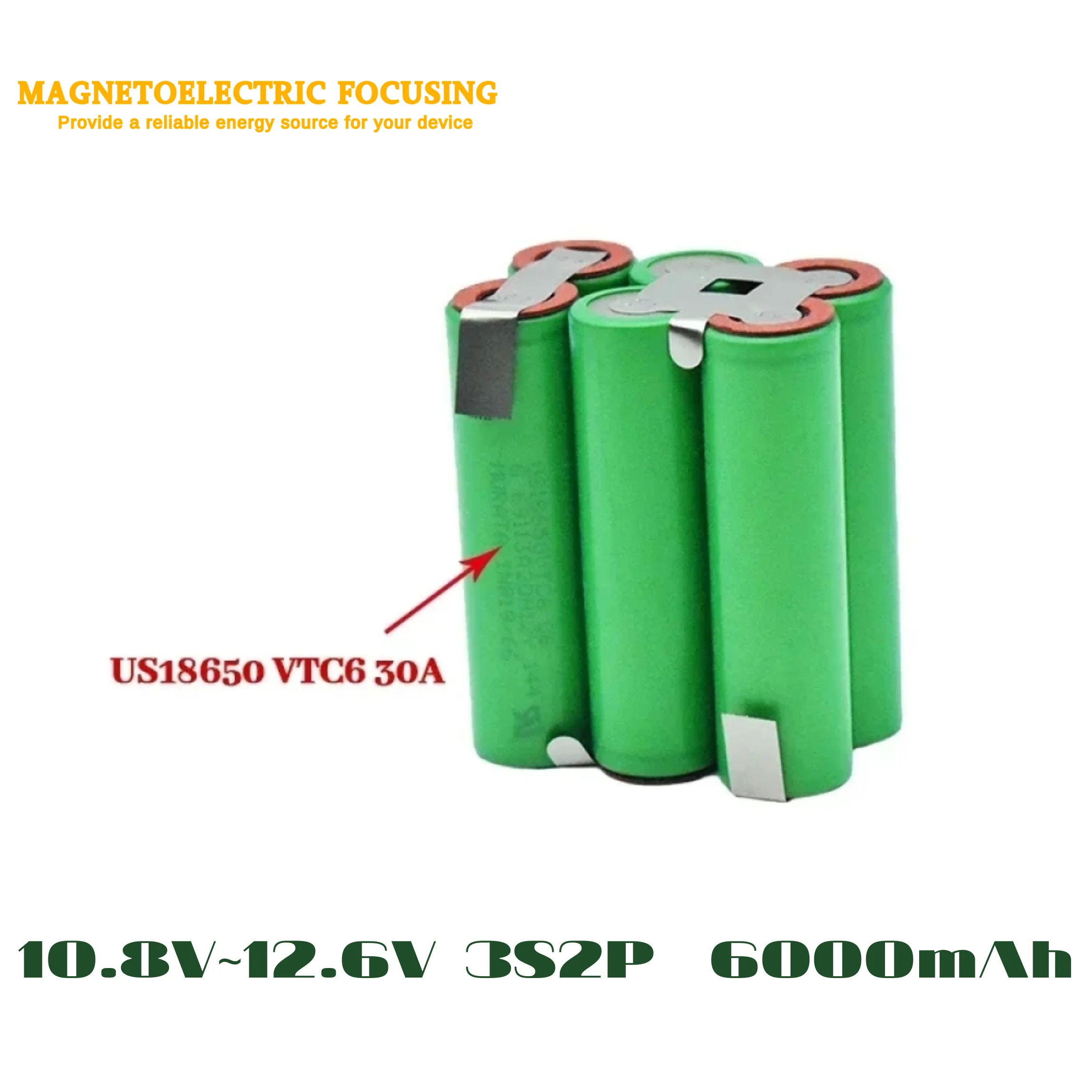 

US18650 VTC6 Tab Battery Pack High Capacity 6000mAh High Discharge 30A Rechargeable Battery Tool Screwdriver Backup Battery
