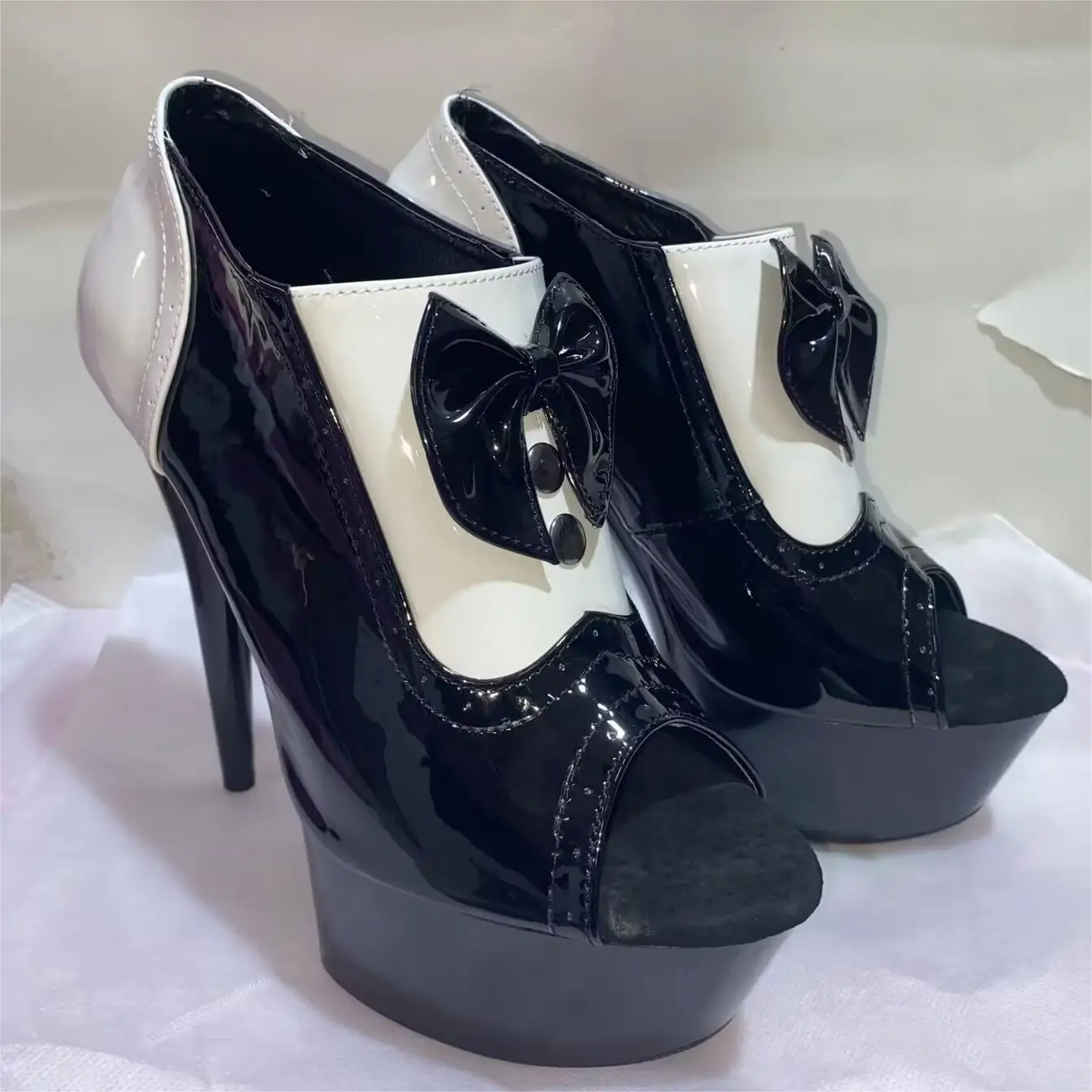 

Fashion women's 15 cm high heel shoes, platform 5 inch stiletto model stage show single dance shoes