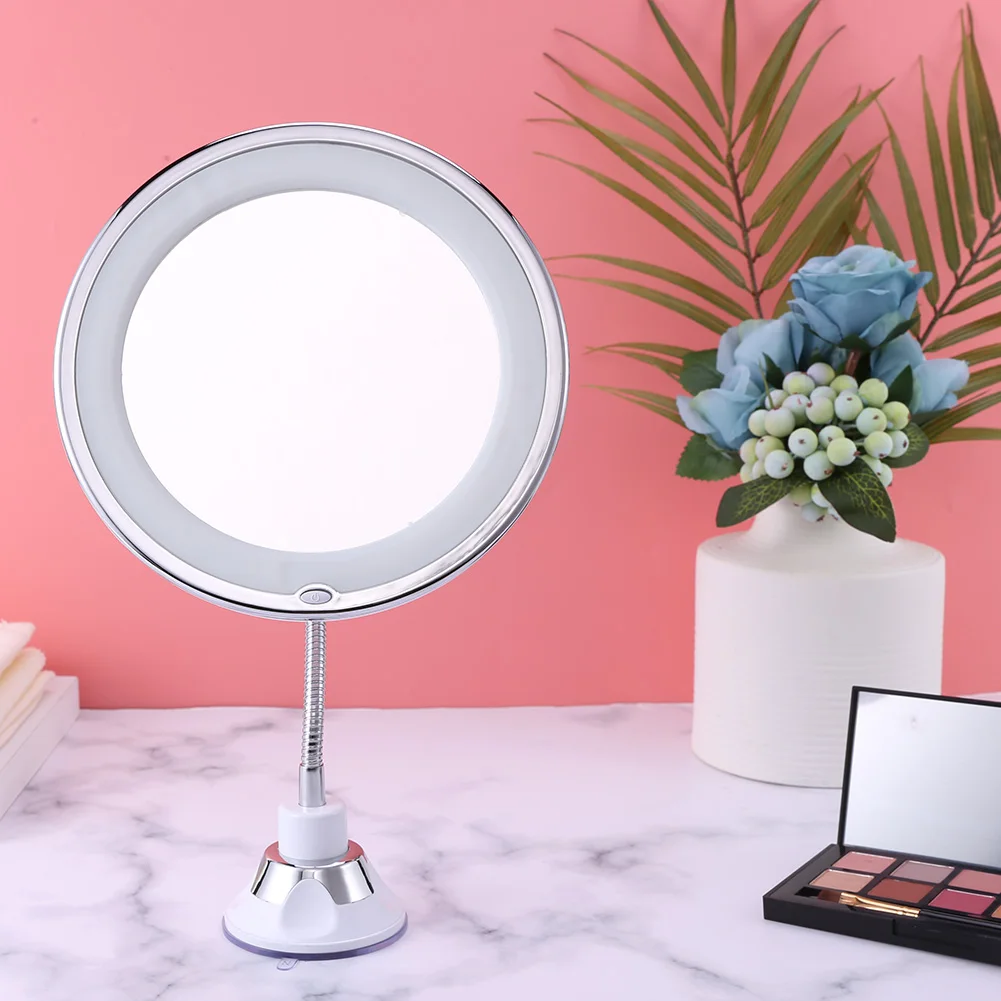 10X Magnifying Vanity Mirror Fogless Shower Mirror with LED Light Bathroom 360 Degree Swivel for Home and Travel