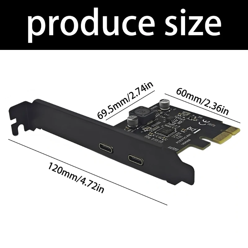 더블 타입 C 포트와 5Gbps를 제공하는 데스크탑 컴퓨터용 USB3.2 PCIe 카드