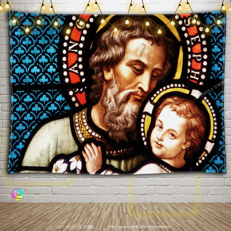 Wiederbelebung Ostern Wandbehang Wandteppich Decke Schlafzimmer Wohnzimmer Dekor weise Männer böhmischen Christus Jesus Engel Wohnkultur – Detail 3