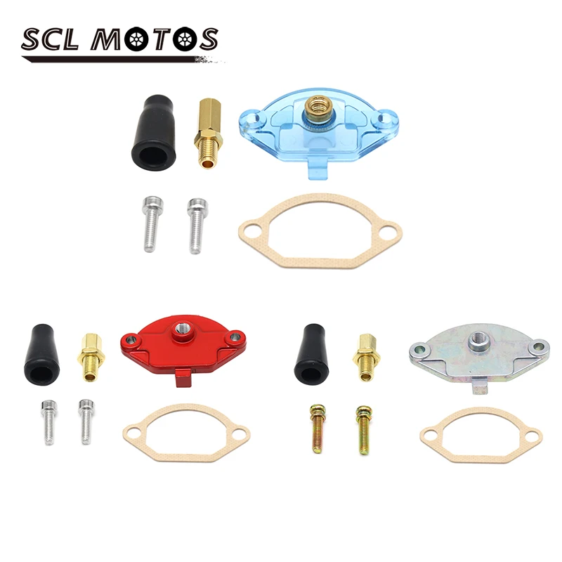 

SCL MOTOS Carburetor Top Cover Fit for Keihin PWK 21-34 Carburetor Slide Cap Cable Adjuster Gasket Screw Carburateur Carb Parts