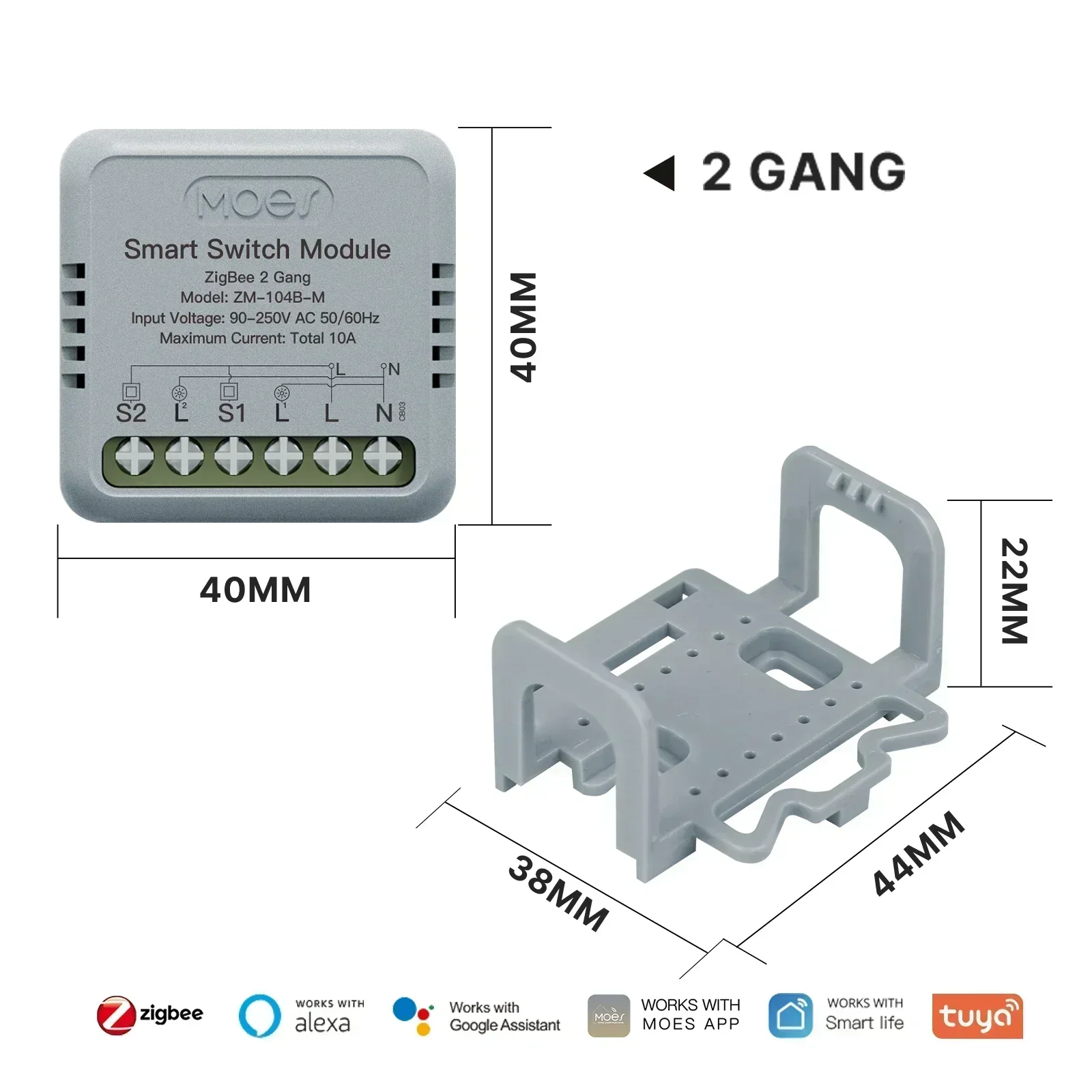 MOES Star Ring Smart WiFi/Zigbee Light Switch Module with Remote Control
