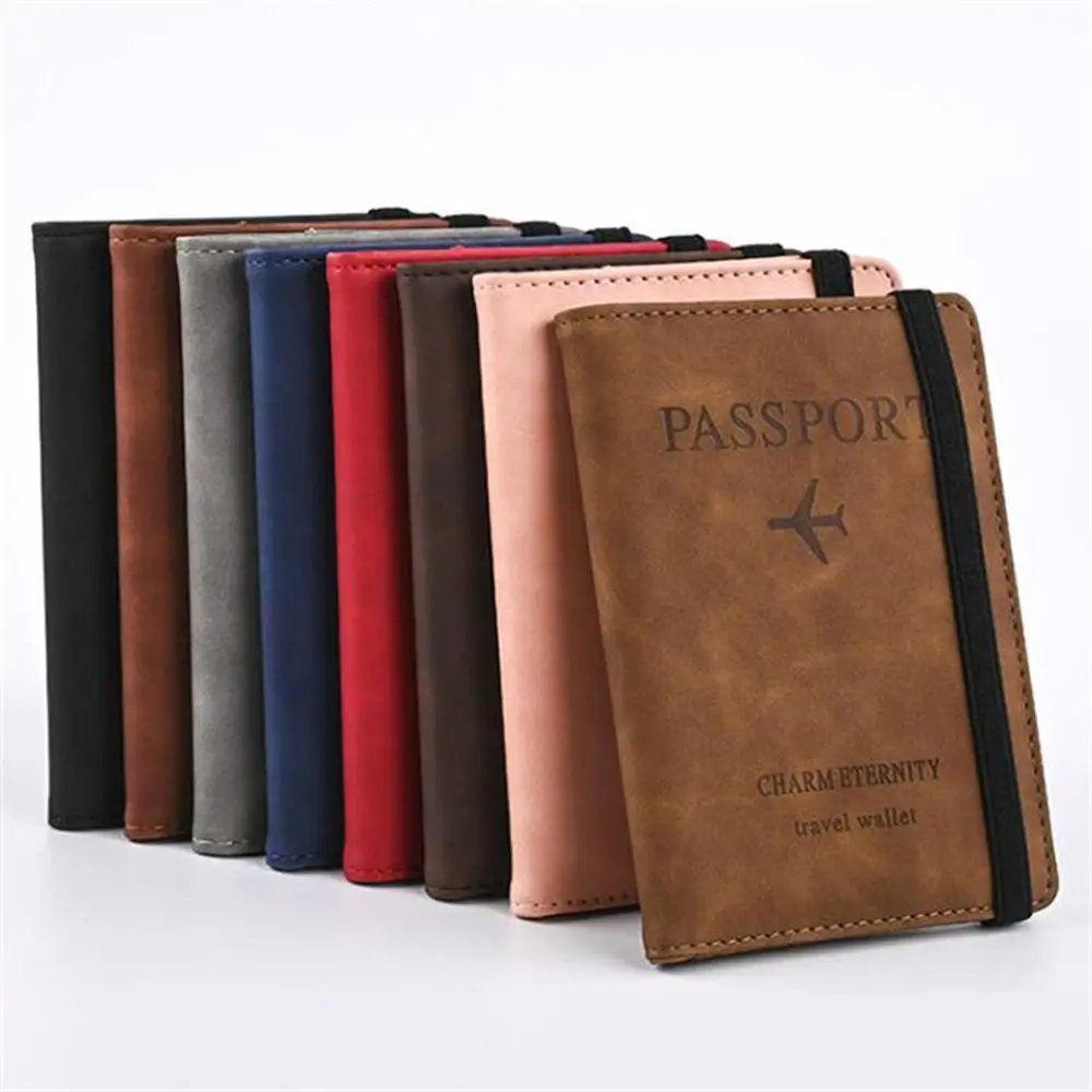 

Multicolor PU Leather ID Bank Card Wallet Case Passport Storage Holder Travel Accessories Vintage Unisex Business Organizer Case
