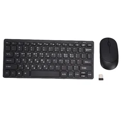 Wireless Slim Keyboard and Silent Mouse Combo - 2.4GHz Connectivity, 78 - Key Korean Layout (As show)