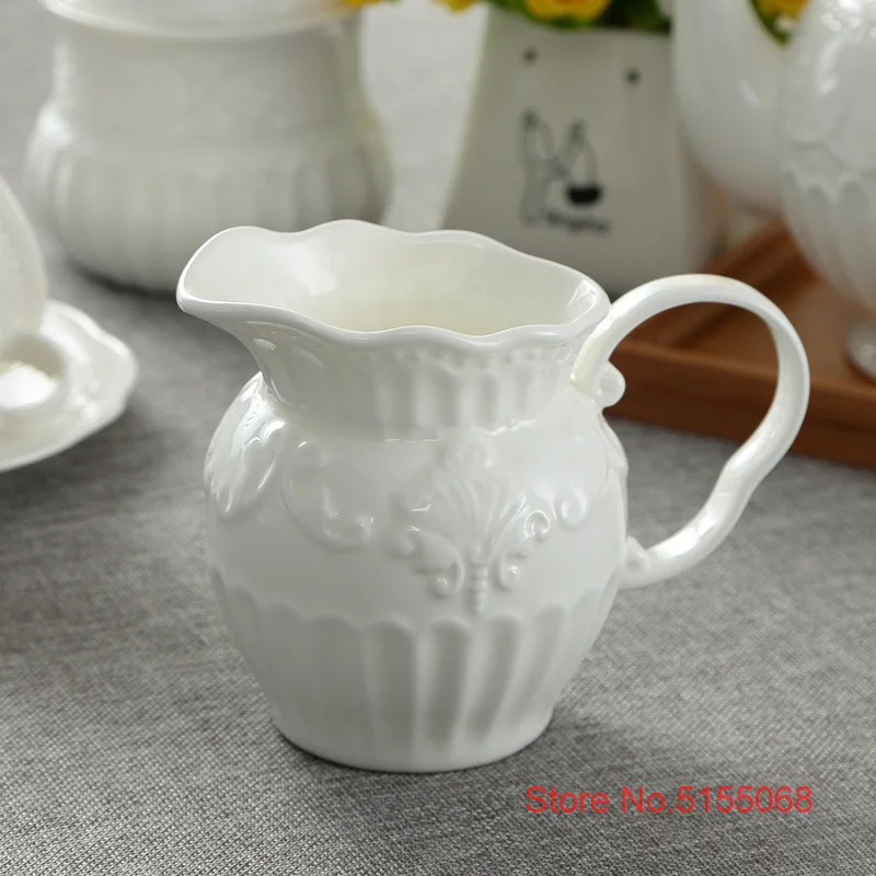 MALACASA 4.75-In White Porcelain Creamer Jug Sugar Jar (Set of 2