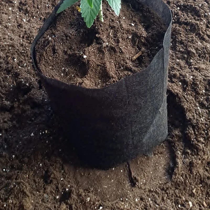 100-Piece Eco-friendly Non-Woven Fabric Seedling Bags-Thickened, Black Planting Pots For Flowers & Trees, Ideal For Green