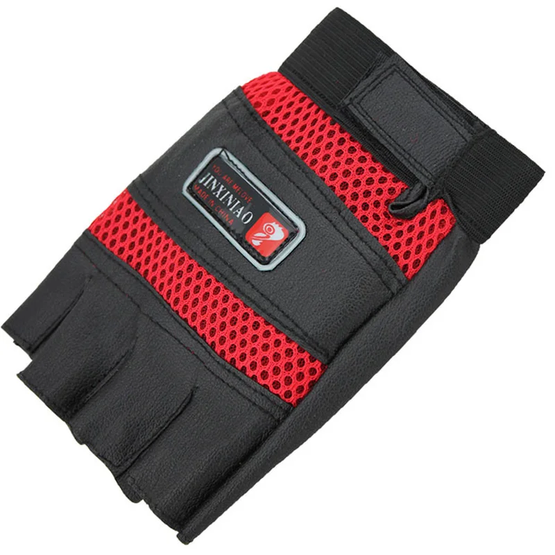 Men Outdoor Half Finger Sport PU Leather Mesh Gym Fitness Glove Men's Bird Pattern Non Slip Bicycle Cycling Mitten G41 5