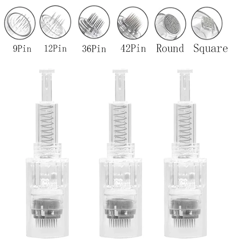 12pin/36pin Microneedling DermaPen Needles Screw Cartridge Replacement Heads Microneedling Tattoo Needles Nano MicrNeedle 10pcs