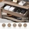 Lift Top Coffee Table with Hidden Compartment and Storage Shelf, Rising Tabletop Dining Table for Living Room Reception Room 6