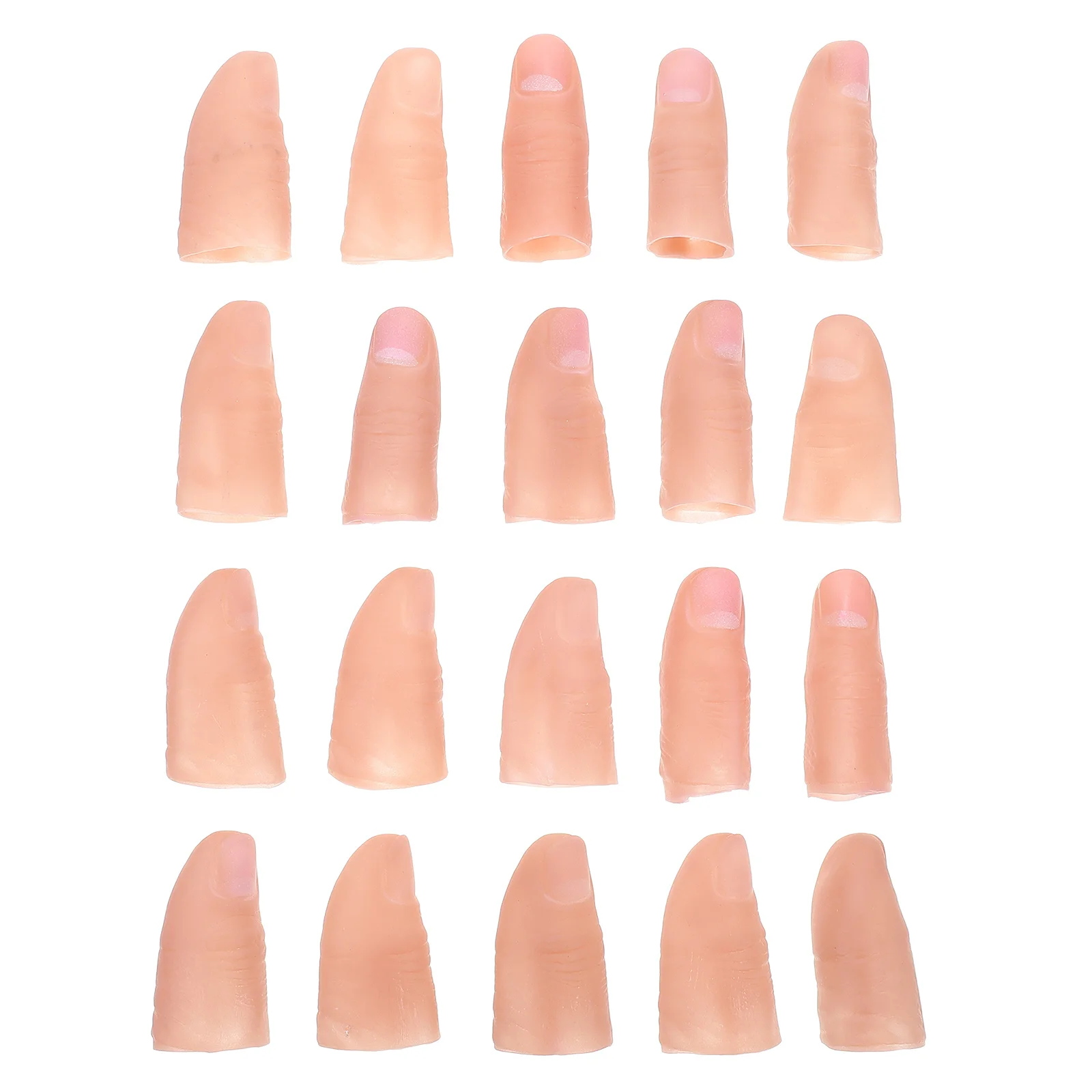 20 Pcs Simulation of Props Silicone Finger Cover Cap Nail Accessories Articulated