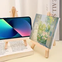 1/2/4PCS Mini Canvas And Easels Set Wooden Foldable Stand Desktop Mobile Phones Holder For Painting Arts Crafts Display Bracket 2