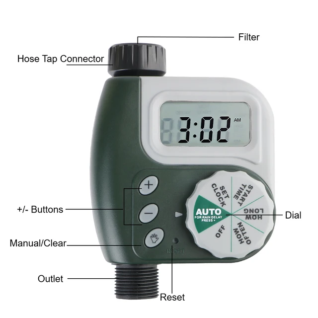 Garden Watering Timer LCD Screen Dial Controller Intelligent ​Automatic Digital Clock Multiple Program Irrigation Timer 2