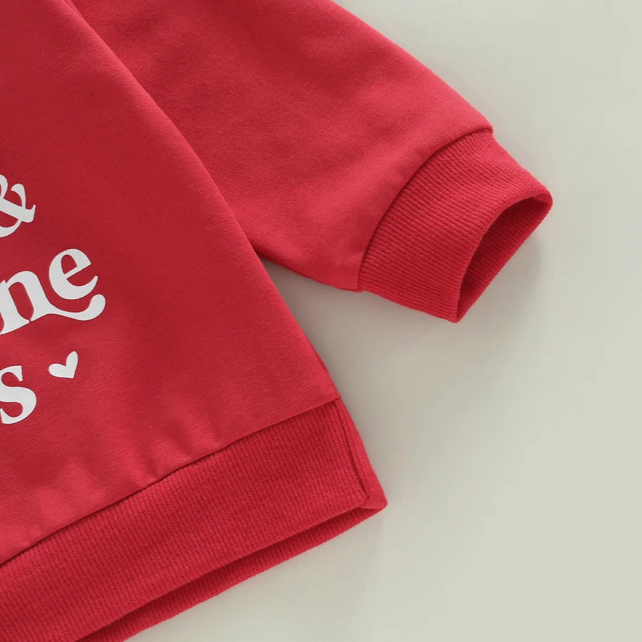 0-3Years Baby Girls Sweatshirt, Long Sleeve Crew Neck Letters Print Pullover Tops for Valentine Day