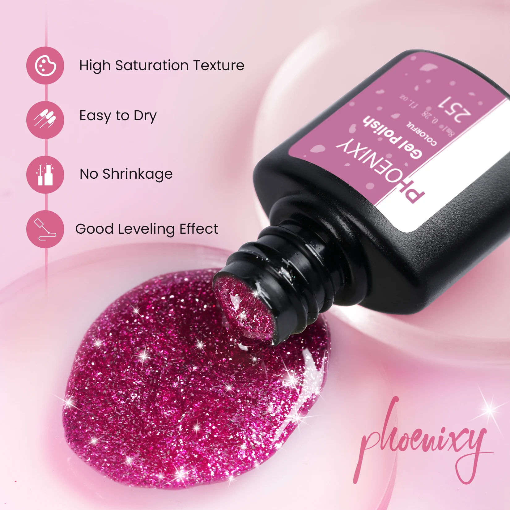 Phoenixy Gel Nail Polish With Lamp Kit 10/20 PCS Gel Polish Red White Pink Colors Gel Varnishes Semi Permanent Complete Nail Set 5