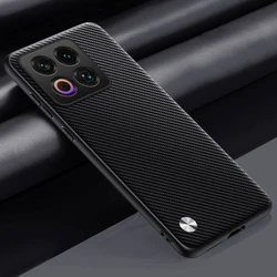 Silicone Bumper Shockproof Phone Case - Durable Back Cover Coque for Meizu 22 (Carbon Grain)