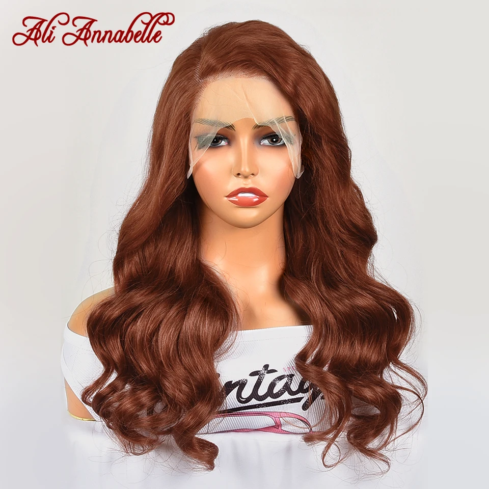 Reddish Brown Colored Body Wave Hair Wigs For Woman 13x4 lace Lace Frontal Wigs Lace Front Pre Plucked Brazilian Remy Hair