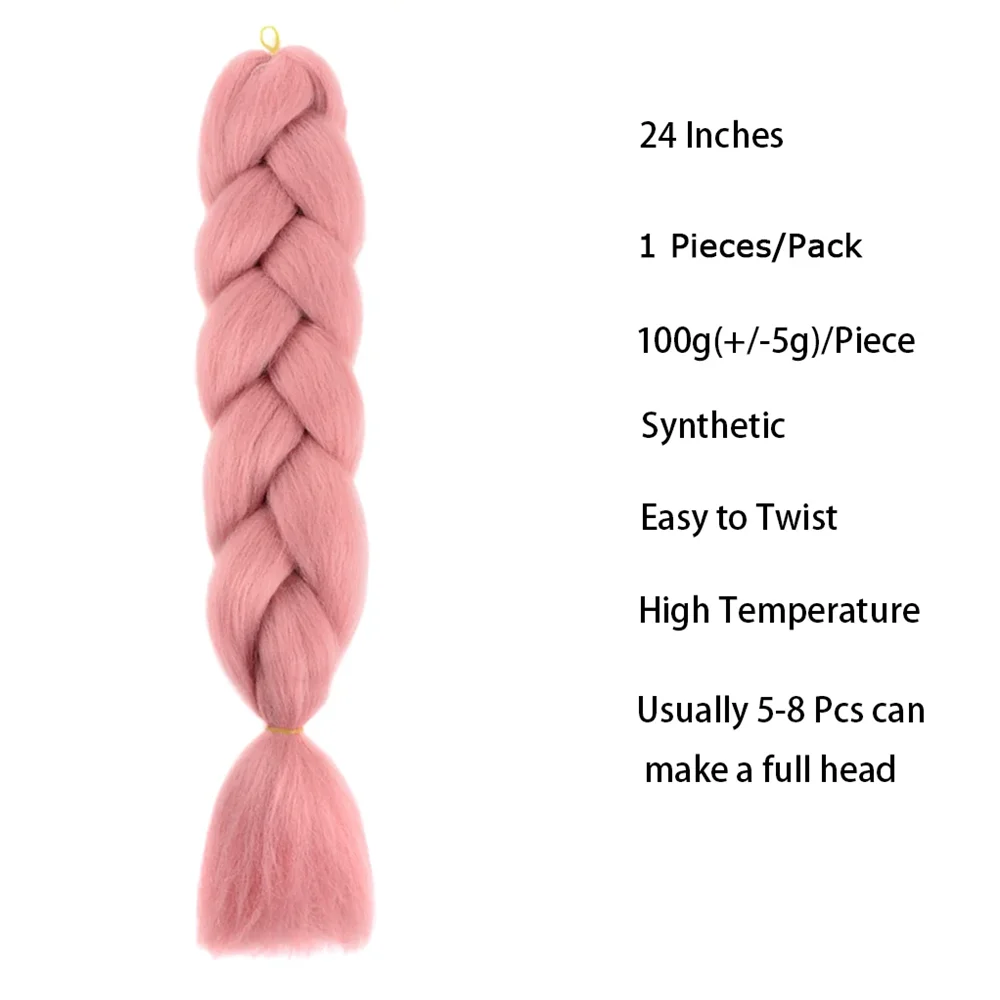 24-Zoll-synthetische Jumbo-Zöpfe, Kanekalon-Flechthaar, buntes Twist-Haar, Flechten, Afro-Flechthaarverlängerungen für Kinder – Detail 2