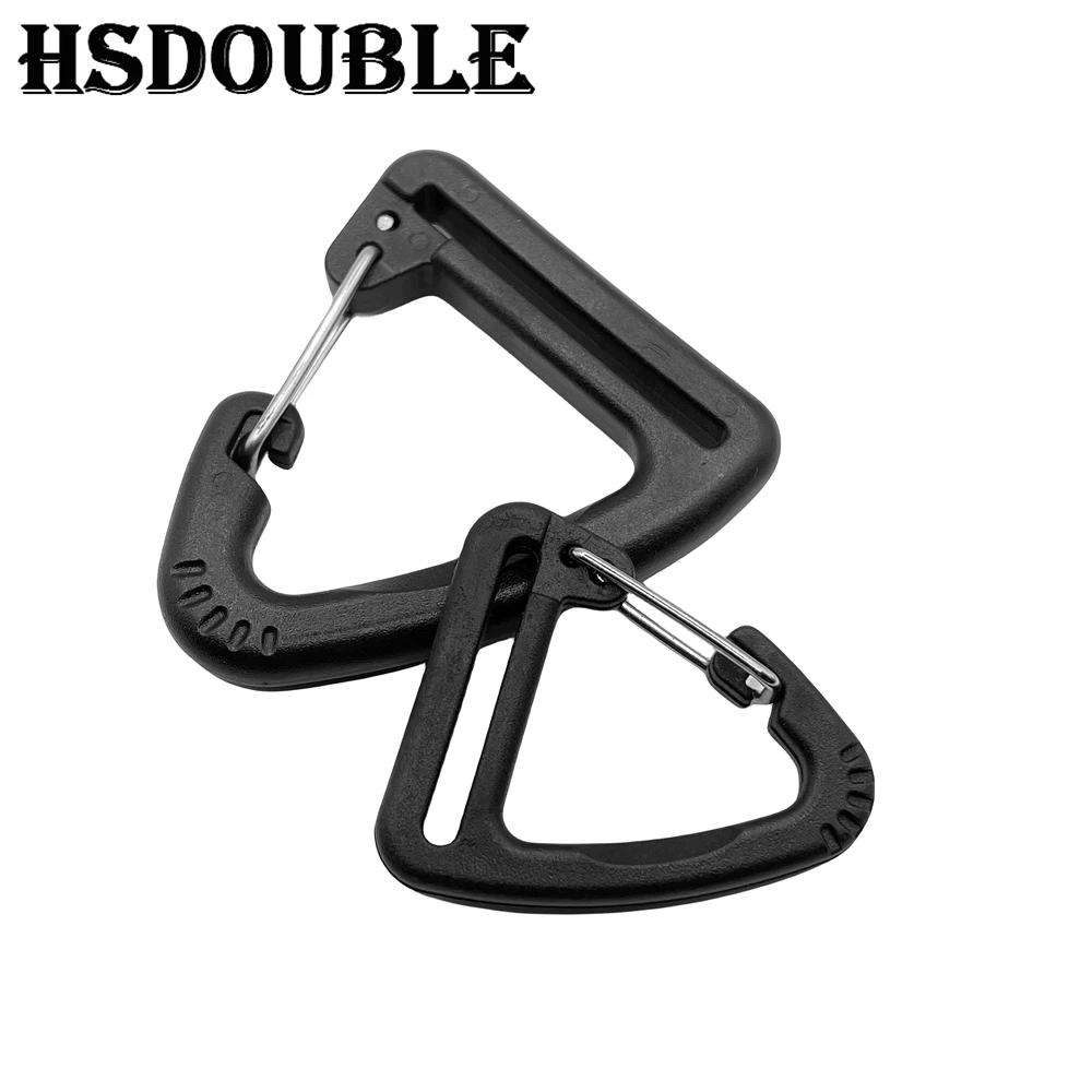 Plastic Triangle Carabiner 5 Pcs/Pack Plastic Triangle Carabiner Spring Quickdraws Buckles for Backpack Camping