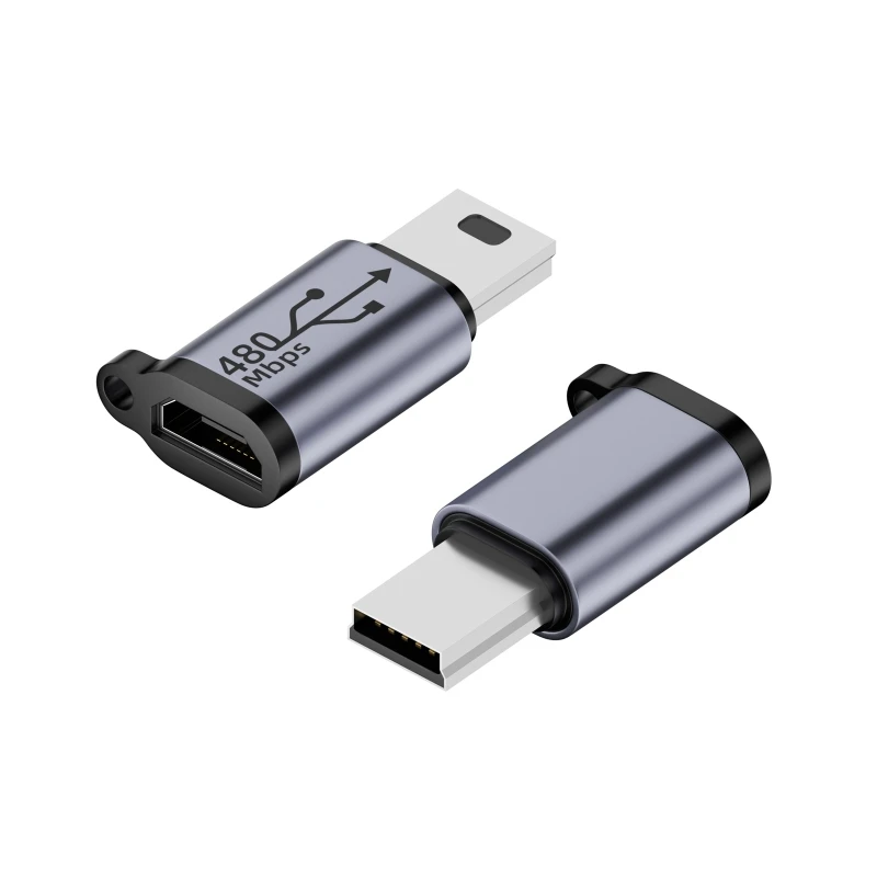 High-Speed Micro USB to Mini USB Adapter - Type-C Female to Mini USB Male Converter