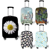 Edelweiss Irises Daisy Flower Luggage Cover Marguerite Travel Elastic Suitcase Protective Covers Anti-dust Trolley Case Cover 1