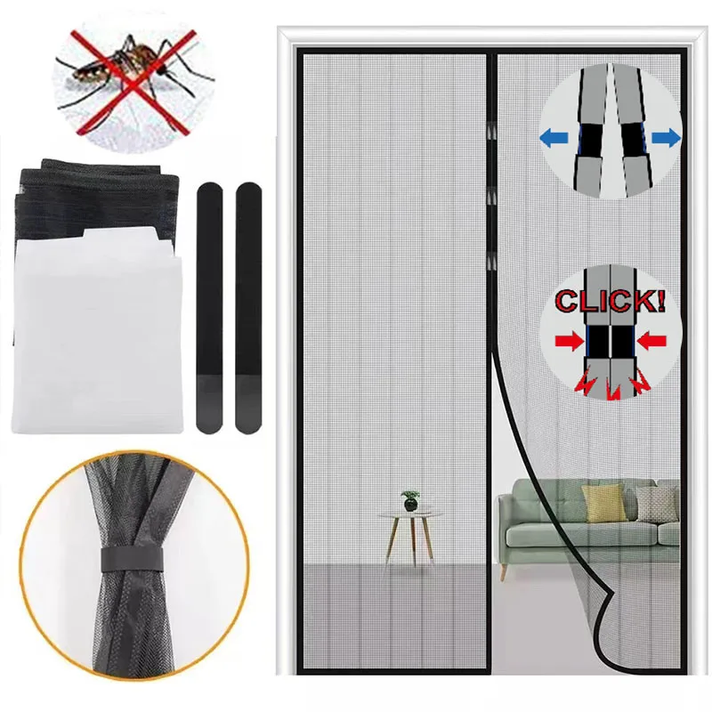 

Automatic Closing Magnetic Mosquito Net Screen Door Curtain Curtain Summer Kitchen Anti Bug Fly Partition Curtain Magic Mesh