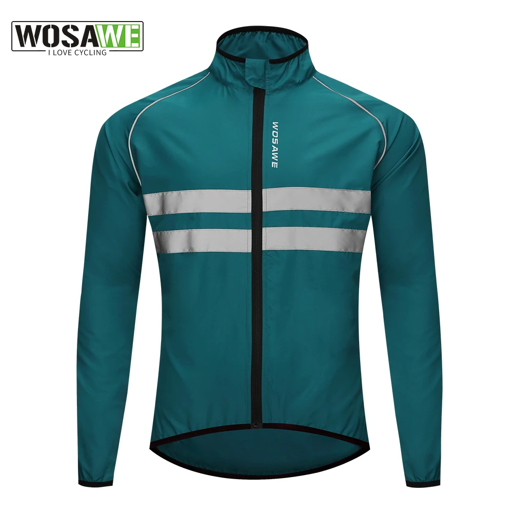 WOSAWE Ultralight Reflective Men Cycling Jacket Windproof Mountain Bike MTB Wind Jacket Running Riding Bicycle Windbreaker cycling jacket