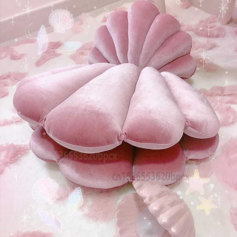 

North Velvet Shell Chair Cushion Unqiue Pink Seat Pillow home Decor Girly Room Decorations Lumbar Pillow Car Waist Support