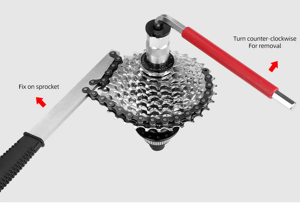 Deemount Fahrrad Reparatur Kit Kassette Sicherungsring Schlüssel 12T High Carbon Stahl Buchse Werkzeug Für Shimano Sram Kassette Freilauf – Detail 16