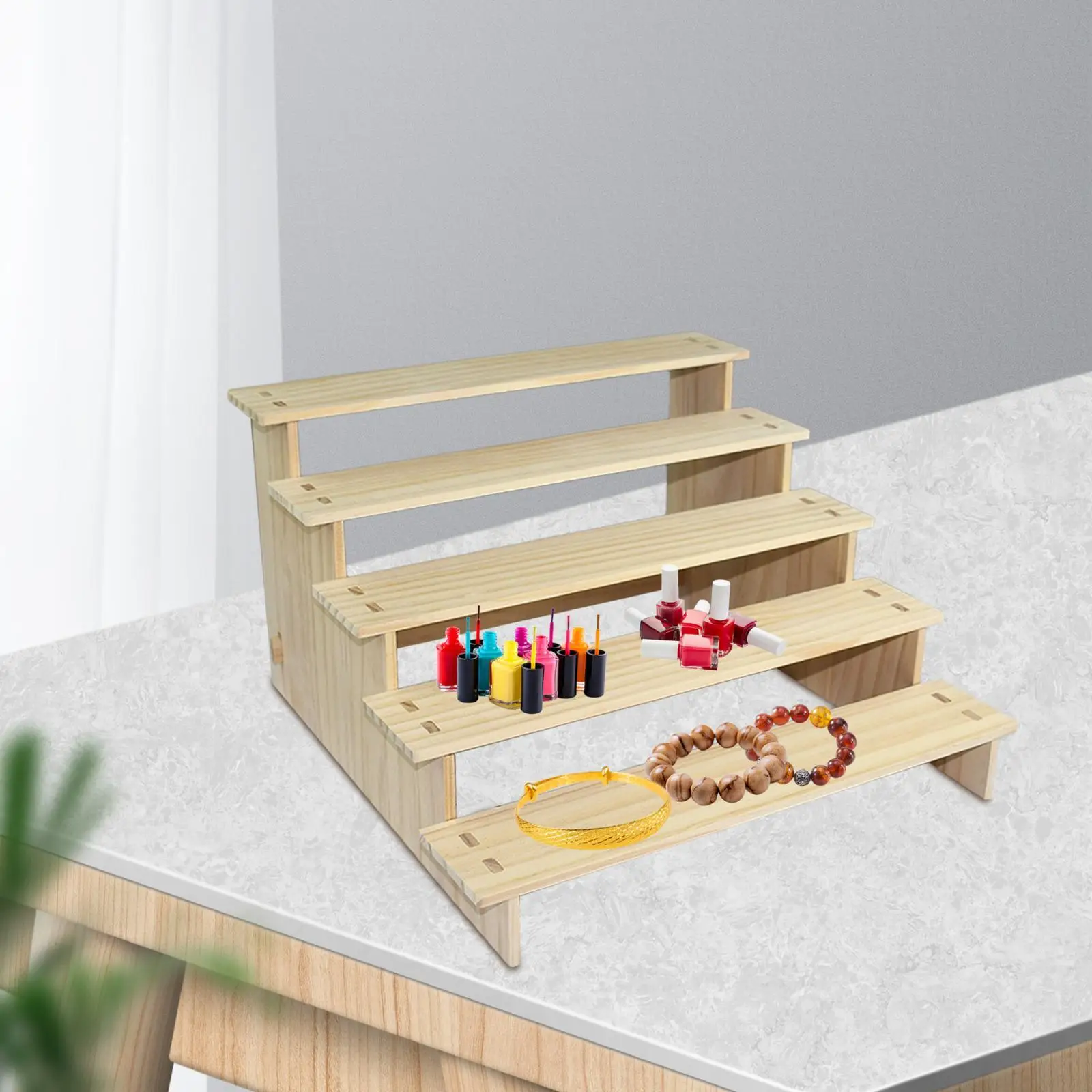 Wood Display Shelf Collectibles Display Stand Storage Durable Showcase Fixtures Wood Display Shelf Collectibles Display Stand Storage Durable Showcase Fixtures