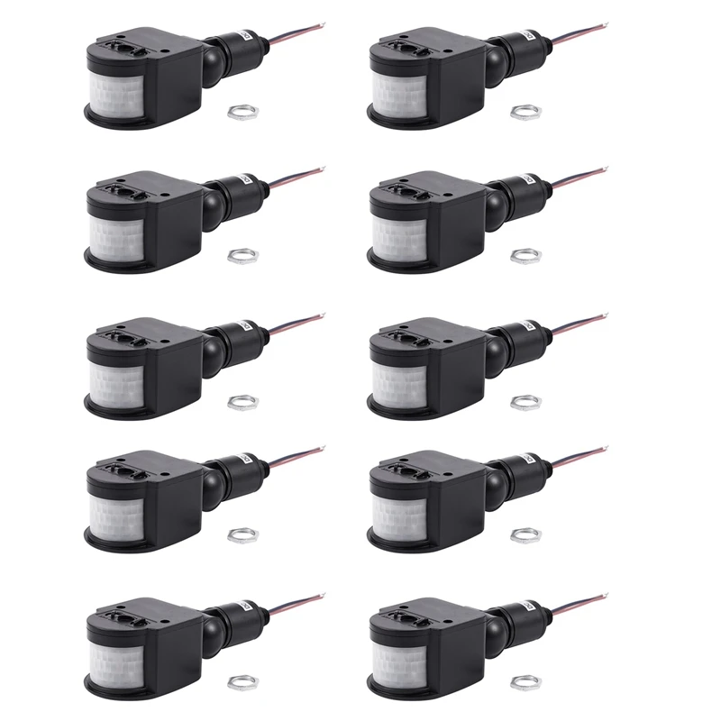 10x-outdoor-12v-dc-automatic-infrared-pir-motion-sensor-switch-for-led-light-black