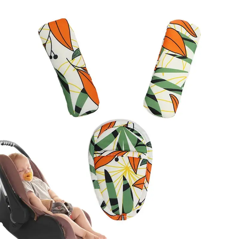 Safety Belt Shoulder Protection For Kid Safety Belt Kids Soft Seat Cover Cute Strap Pads With Crotch Pad Anti-Slip Seat