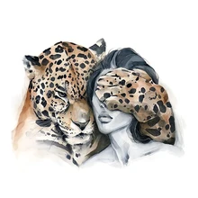 

AMTMBS DIY Painting By Numbers Adults Leopard Oil Pictures By Numbers Drawing On Canvas Home Wall Art Decor