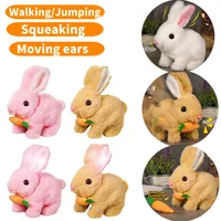 New Simulation Electric Rabbit Pet Toys Cute Electric Rabbit Interactive Toys Gift for Toddlers Birthday Plush Carrot Bunny Toys 2