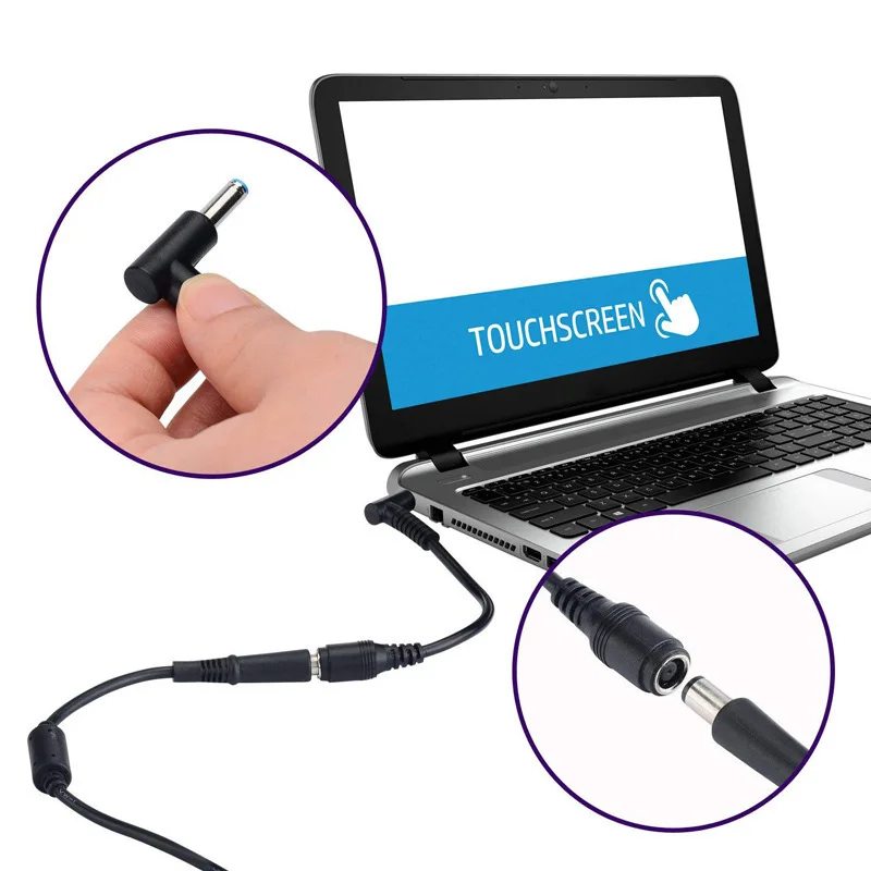 Conector Adaptador de Alimentação para Laptop hp 74x50 Milímetros para 45x30 Milímetros Ponta Carregador Fluxo Espectro Pavilhão Inveja Elitebook Split Chrome dc - Imagem 3
