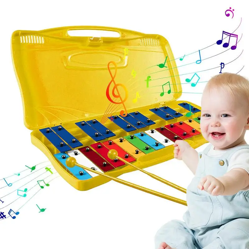 

25 Note Glockenspiel Kid's Metal Glockenspiel Chromatic Instrument Carefully Tuned Percussion Instrument Toy For Holidays New