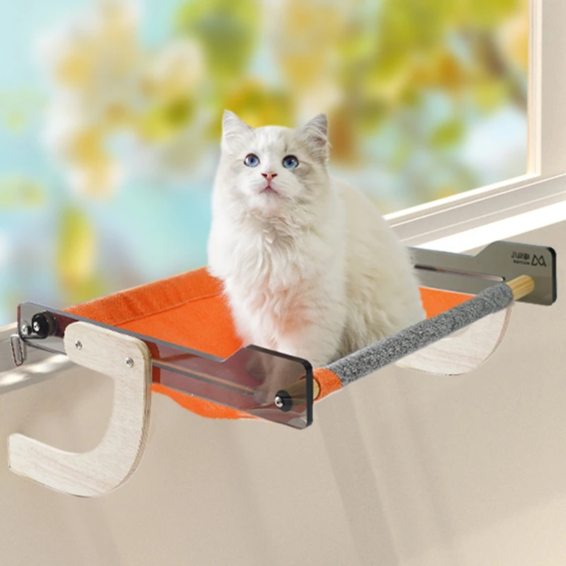 

Sturdy Cat Hammock Hanging for Indoor Cats Window Perch Window Seat Adjustable Durable Steady Cat Bed Providing All-Around Sunba